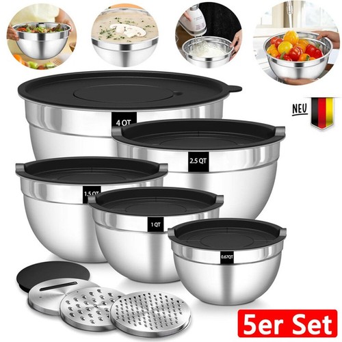 5er set edelstahl schüssel - 5er-set,