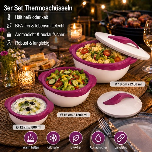 3er set thermoschüssel thermo - thermoschüssel,